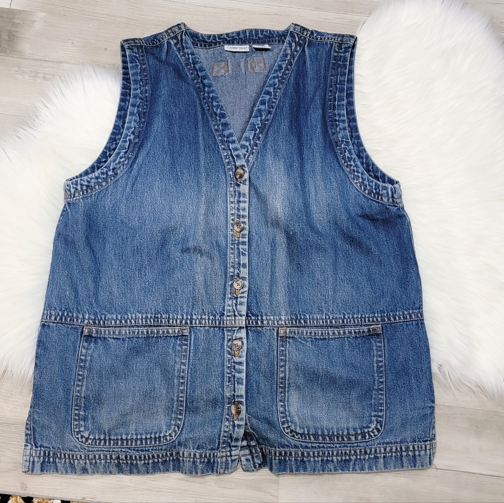 Vintage Cabin Creek Denim Vest Women's Size Large